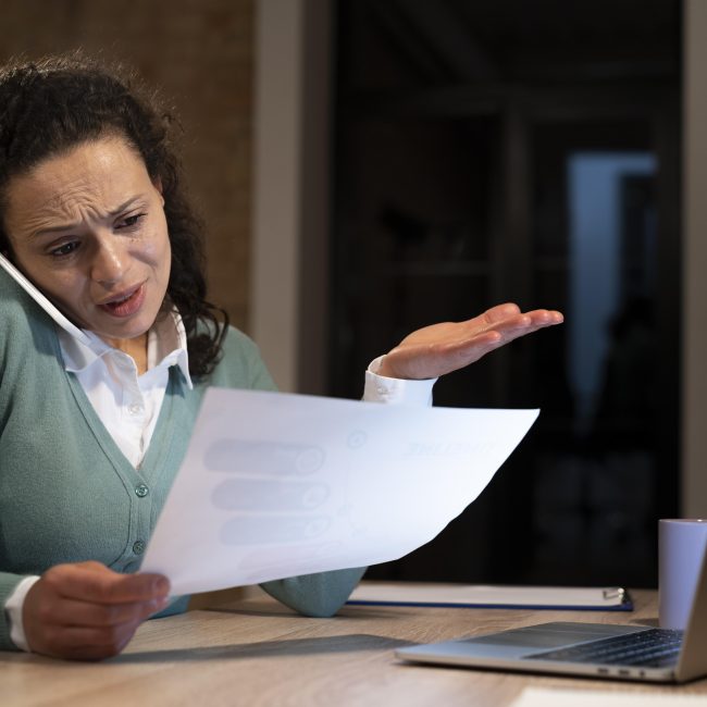 Federal employee reviewing retirement planning documents with a financial advisor in Southwest Florida.