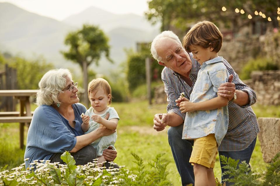 Grandparents discussing 529 college savings and estate planning strategies with a financial advisor