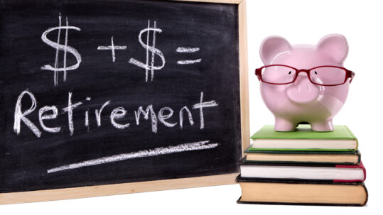 Piggy bank beside a retirement savings calculation representing retirement budgeting in Southwest Florida