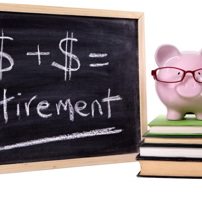 Piggy bank beside a retirement savings calculation representing retirement budgeting in Southwest Florida