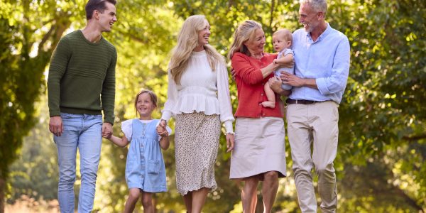 Multi-Generation Family Enjoying Walk In Countryside Together